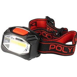 Poly Pool - PP3156 LED hoofdlamp voor wandelen en buiten werken - LED hoofdlamp werkt op batterijen 3 functies - Hoofdfakkel met elastische band, kantelbare kop - Lichthoek 130°