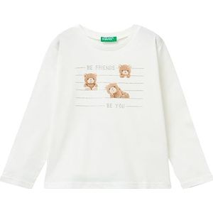 United Colors of Benetton T-shirt M/L 3vr5g10ay T-shirt voor meisjes (1 stuk), Bianco Panna 074