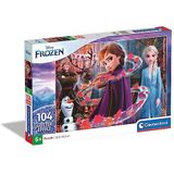 Clementoni Disney Frozen Glitter Frozen 2-104 stukjes kinderpuzzel gemaakt in Italië, 6 jaar en ouder, 20162, meerkleurig