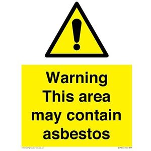 Waarschuwingsbord Dit gebied kan Asbest, 150 x 200 mm, A5P