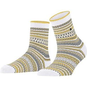 Burlington Cheerful Summer W Sso katoenen sokken met patroon, 1 paar korte damessokken (1 stuk), Gebroken wit (2040)