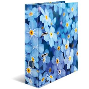 Herma 19557 10 stuks A4 ordners blauwe bloemen 7 cm breed stevig karton kleurrijke binnen- en buiten print hoogwaardig design ringmap motiefmap
