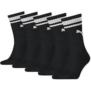 PUMA Uniseks sokken (5 stuks), zwart.