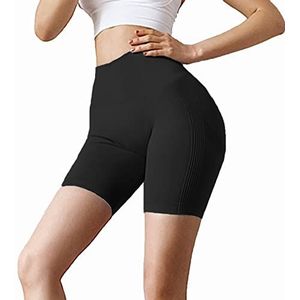 EULLA Shorts de Yoga pour femme, 06 Sexy Noir Court, S