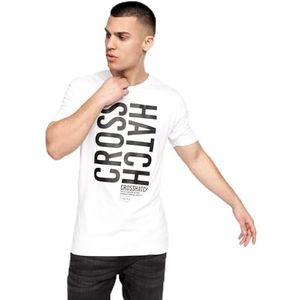 Crosshatch T-shirt Flambore pour homme, blanc, M