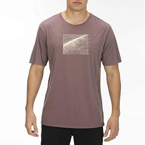 Hurley M Bnz Linear Wave SS T-shirt voor heren, Roze (Plum Eclipse)