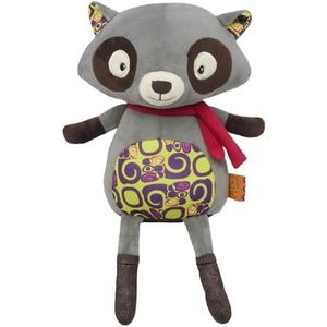 B. toys Sprekend knuffeldier, wasbeer met opnamefunctie, pluche dier Rascal the Raccoon sensorisch speelgoed voor kinderen en baby's vanaf 10 maanden