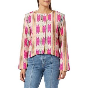 aleva Veste blazer courte pour femme 29327469-AL04, motif Inca rose, taille S, Motif inca rose, S