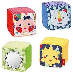 Fehn 055276 Set van dadi Color Friends â Set di dadi voor neonati e Bambini a Partire da 0 Mesi â Afmetingen: 7 x 7 cm