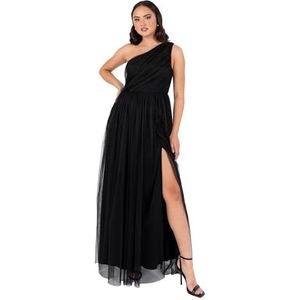 Anaya with Love Dames Maxi One Cold Shoulder Dress met Slit Split Mouwloos Prom Bruiloft Guest Bridesmaid Ball Evening Gown, Zwart 48, Zwart, 48, zwart.