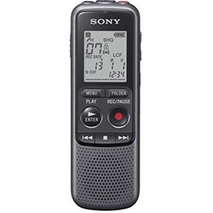 Sony ICD-PX240 Digitaal dicteerapparaat, MP3, 4 GB (hoofdtelefoonaansluiting, geïntegreerde mono-microfoon met aansluiting voor externe microfoon, USB) zwart