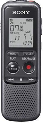 Sony ICD-PX240 Digitaal dicteerapparaat, MP3, 4 GB (hoofdtelefoonaansluiting, geïntegreerde mono-microfoon met aansluiting voor externe microfoon, USB) zwart