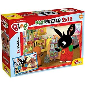 Lisciani, Maxi puzzel voor kinderen vanaf 3 jaar, 2 x 12 delen, BING op school -81233