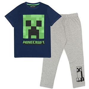 Minecraft Pyjamaset voor meisjes, 110-182, Merce Ufficialee, blauw/wit heather grey, 5-6 jaar, blauw/wit Heather Grey