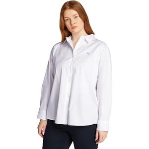 TOMMY HILFIGER T-shirt classique en popeline CRV ESS WW0WW46083, blanc, 50, Blanc (Th optique blanc), 50