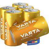 Varta Longlife Alkaline C Baby, 6 Stuk