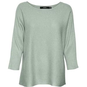 VERO MODA Pull en tricot pour femme, Vert silt/Détails : w. Mélange, M