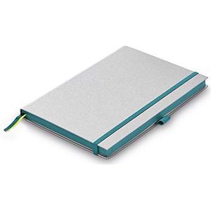 LAMY Notitieboek met harde kaft, A5, A5-formaat (145 x 210 mm), toermalijnkleur, met Lamy liniatuur, 192 pagina's en elastische sluitband