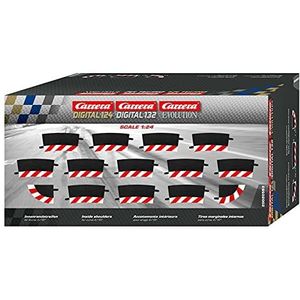 Carrera - rail en toebehoren voor circuit - 20020593-1/24 en 1/32 - Carrera Evolution -Carrera Digital 132 en 124 - Binnenranden voor bochten 1/30° (6), eindkappen (2)