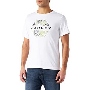 Hurley Rainbow Circle Ss T-shirt voor heren, Wit.