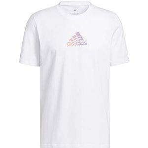 adidas M Power Logo T Graphic Tee (manches courtes), blanc, S