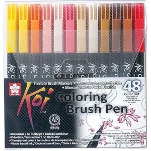 Koi Coloring Brush Brush Set Pencelen, Gesorteerde Kleren, Set van 48 Stuks