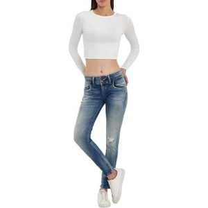 LTB Jeans Julita X - Coupe skinny pour femme - Taille basse et fermeture éclair - Bleu - En coton mélangé - Taille W31L34, Luciana Wash 55258, 31W / 34L