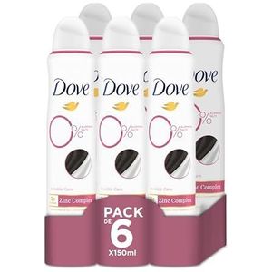 Dove 0% aluminium zout Invisible Care Deodorant Spray, biedt tot 48 uur bescherming tegen zweet, 6 x 150 ml, voordeelverpakking