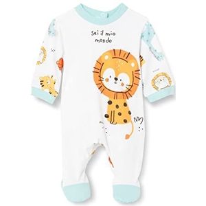 Chicco Jumpsuit met patchwork en knopen pantoffels voor baby's en peuters, uniseks, kinderen 0-24, Wit II (472)
