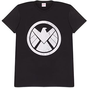 Marvel Avengers Assemble Shield Logo Dames Boyfriend Fit T-Shirt | Officiële merchandise, zwart.