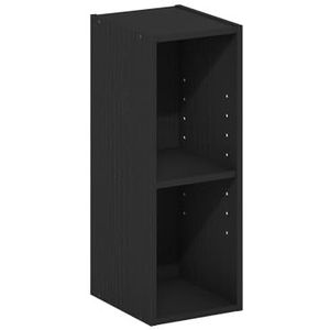 Furinno Fulda Ruimtebesparende boekenkast met 2 niveaus, 20 cm breed, zwart hout