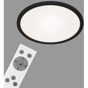 BRILONER Leuchten LED-paneel dimbaar met afstandsbediening, kleurtemperatuurregeling, nachtlampje, 24 W, 2200 lumen, ø 40 cm, wit/zwart 7168-015