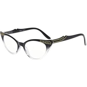 Eyekepper Cateyes Lunettes de lecture pour femme Noir transparent 1,75