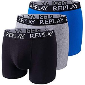 Replay Basic Boxershort voor heren, 3 ondergoed, meerkleurig, in maat S