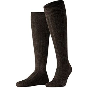 FALKE Heren Teppich in Schuh lange sokken, ademend, klimaatregulerend, geurremmend, dikke wol, geribbeld, warm, krullen, duurzame zool, platte teennaad, 1 paar, Bruin (Dark Brown 5450)