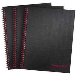 Black n' Red Set van 3 hardcover, spiraalbinding, groot formaat, zwart/rood, 70 vellen gelinieerd (400123488)