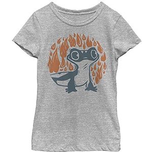 Disney Frozen 2 Salamander On Fire Portrait Girls T-shirt grijs gemêleerd Athletic, atletisch grijs gemêleerd