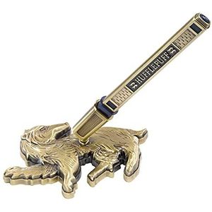 The Noble Collection Harry Potter Hufflepuff House Pen and Desk Stand - De Cast Metal Pen and Badger Mascot Stand - Officieel gelicentieerde filmset Movie Props Wand Gifts Station