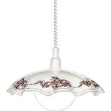 EGLO Hanglamp Vetro, hanglamp met spiraalkabel, in hoogte verstelbaar, hanglamp klassiek, eettafellamp van gesatineerd glas, kunststof, wit, paars, zwart, E27