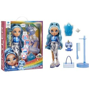 Rainbow High Mannequin pop met slijm en huisdier - Skyler (blauw) - 28 cm glitterpop met sprankelend slijm, magisch huisdier en accessoires - 4-12 jaar
