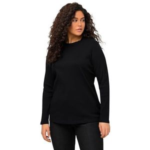Ulla Popken, Dames-T-shirt, grote maat, klassiek, zwart, 44-46 / oversized, zwart.