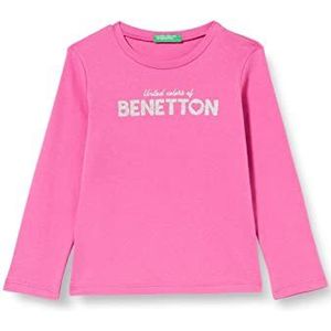 United Colors of Benetton T-shirt M/L 3i9wg107c T-shirt voor meisjes (1 stuk), Fuchsia 1y8