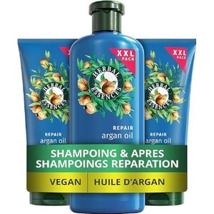 Herbal Essences Repair Arganolie shampoo en conditioner 550 ml voor beschadigd en glanzend haar, intensieve verzorging, ingrediënten van natuurlijke oorsprong, veganistisch, siliconenvrij