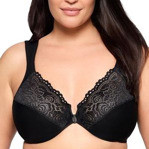 Glamorise Elegance Front Close Underwire Bra Cupbeha voor dames, zwart (zwart), 105B