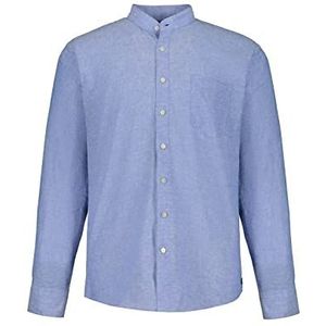 JP 1880 Linnen overhemd 1/1 opstaande kraag Mf T-shirt heren, Grijs Blauw