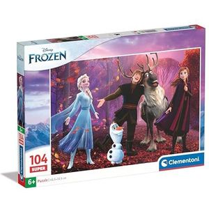 Clementoni Super Disney Frozen Puzzel 104-delig - Supercolor, Kinderpuzzel, gemaakt in Italië, 25771