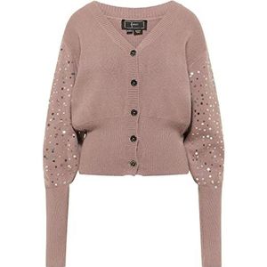 faina sweater dames, donkertaupe.