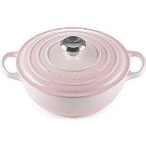 Le Creuset Signature Stoofpot van geëmailleerd gietijzer met deksel, Ø 24 cm, Schelpenroze, 21114247770430