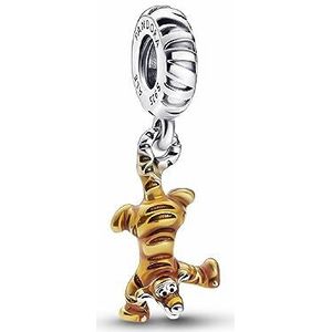 Pandora Disney Winnie de Poeh Tigger Charm van sterling zilver en email, compatibel met Pandora Moments, One Size, zilver, geen edelsteen, Zilver, Geen edelsteen