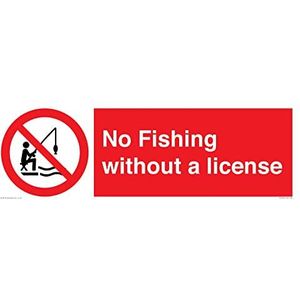 Bord ""No Fishing without a license"", 600 x 200 mm, L62